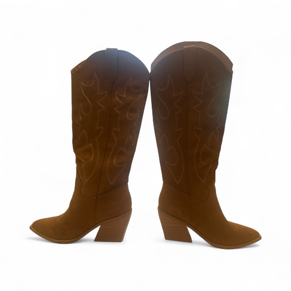 Madden Girl Brown Western Heeled Boots - Picture 2 of 5